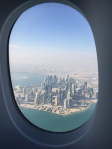 Flugzeug-Blick-auf-Katar